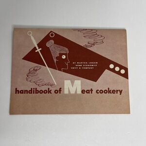 Handibook Meat Cookery Martha Logan 1960s Mid Century Modern Recipe‎ Book